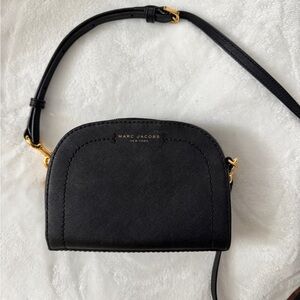 Marc Jacobs Black Crossbody Bag with Gold Accents